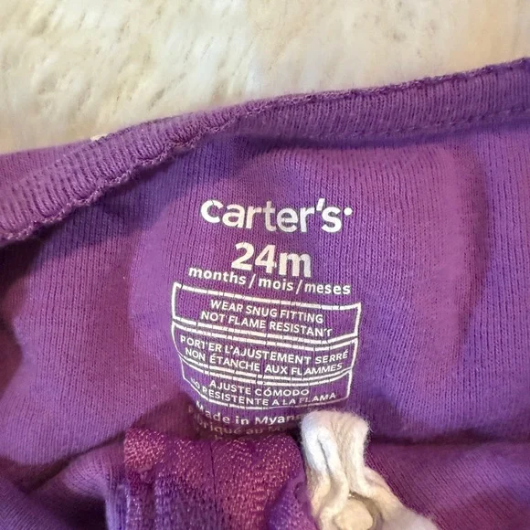Carter's Purple and White Footed One Piece with Polka Dots - Picture 3 of 4